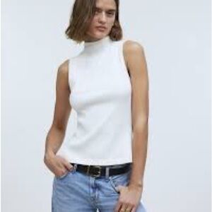 Madewell Ribbed Mockneck
Tank Elegant White Sleeveless Top